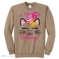 Its My 6th Birthday Funny Cat Birthday 6 Year Old Sweatshirt thumb 0