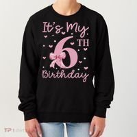 It's My 6th Birthday Girl Coquette Bow 6 Years Old Women's Sweatshirt thumb 0