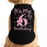 It's My 6th Birthday Girl Coquette Bow 6 Years Old Doggie Tank thumb 0