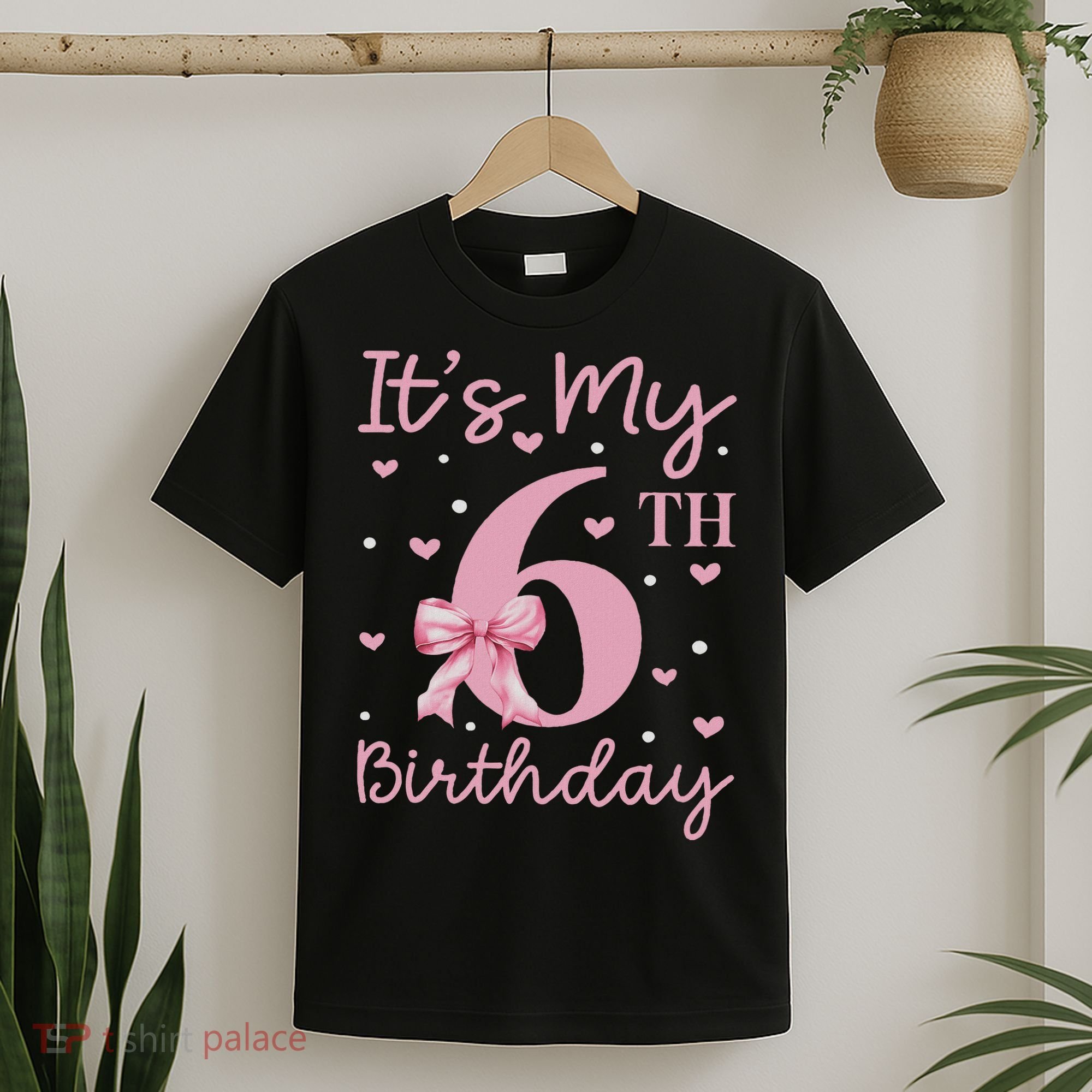 It's My 6th Birthday Girl Coquette Bow 6 Years Old T-Shirt
