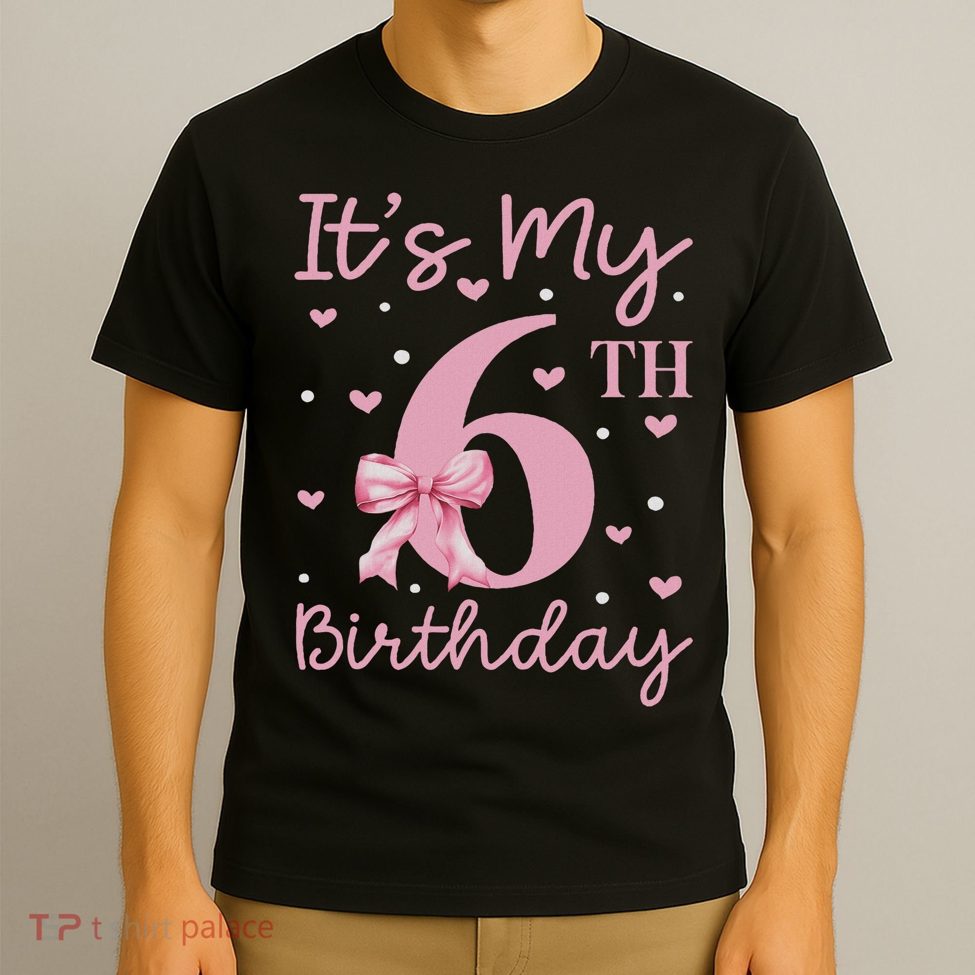 It's My 6th Birthday Girl Coquette Bow 6 Years Old T-Shirt