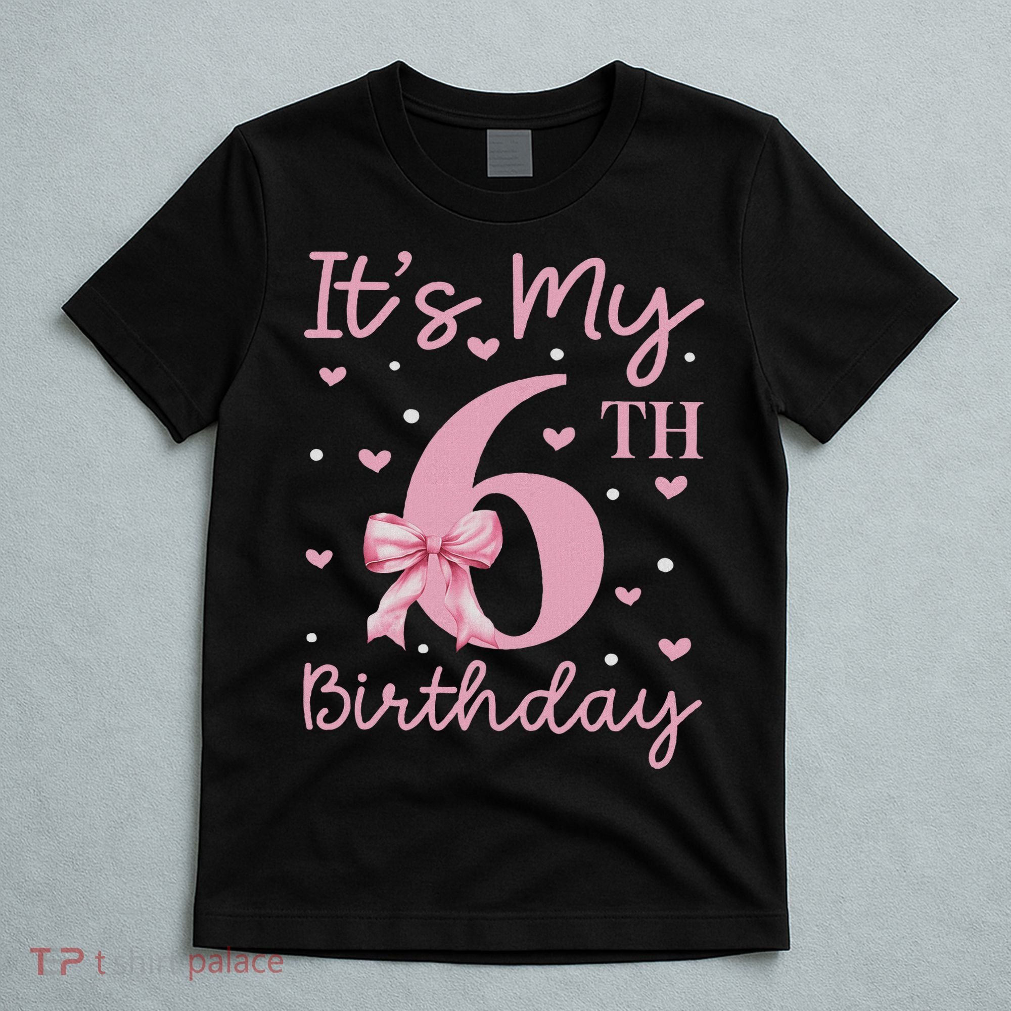 It's My 6th Birthday Girl Coquette Bow 6 Years Old T-Shirt