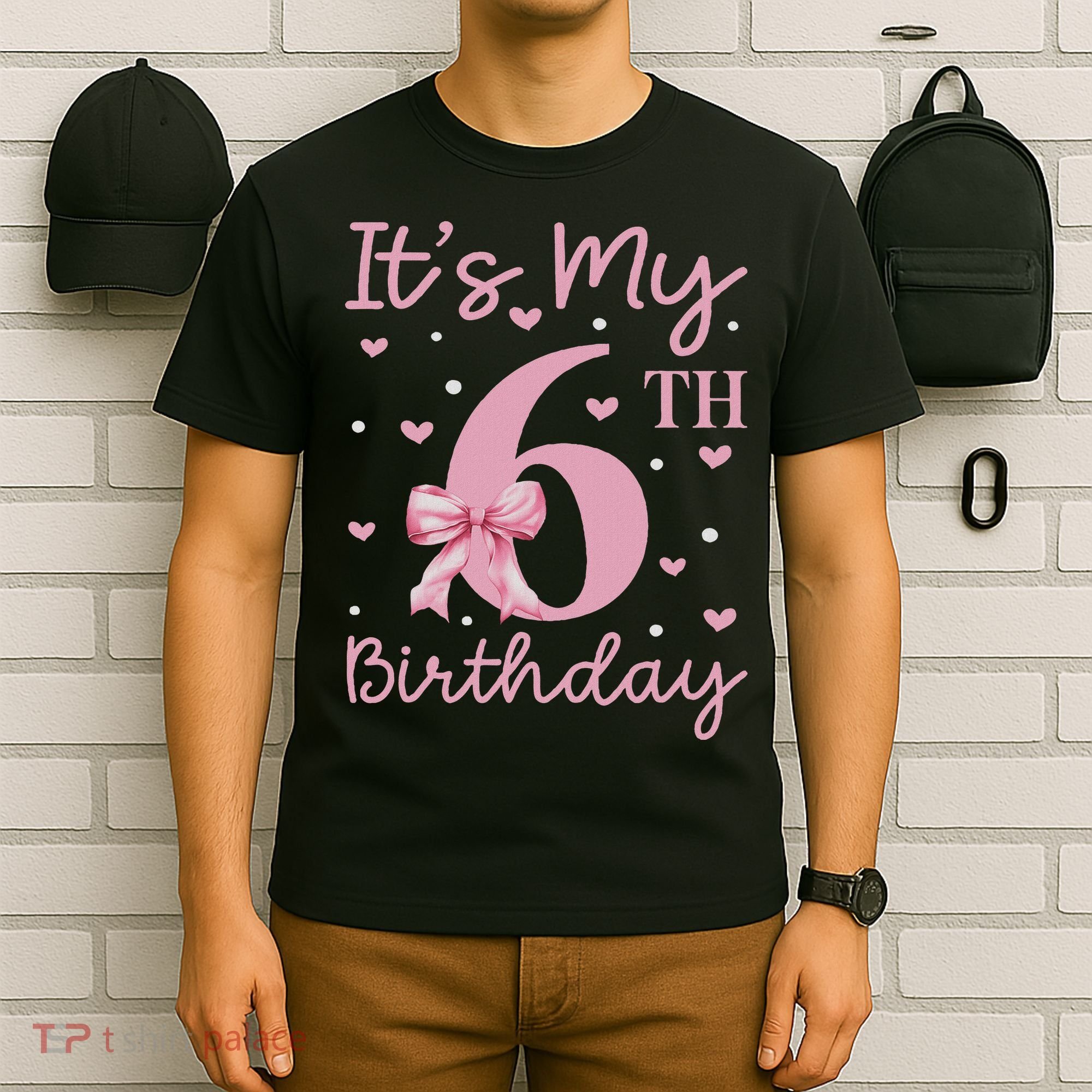 It's My 6th Birthday Girl Coquette Bow 6 Years Old T-Shirt