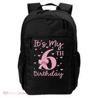 It's My 6th Birthday Girl Coquette Bow 6 Years Old Backpack thumb 0