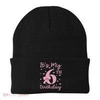 It's My 6th Birthday Girl Coquette Bow 6 Years Old Beanie thumb 0