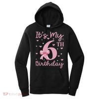 It's My 6th Birthday Girl Coquette Bow 6 Years Old Women's Hoodie thumb 0