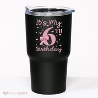 It's My 6th Birthday Girl Coquette Bow 6 Years Old Tumbler thumb 0