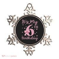 It's My 6th Birthday Girl Coquette Bow 6 Years Old Ornament thumb 0
