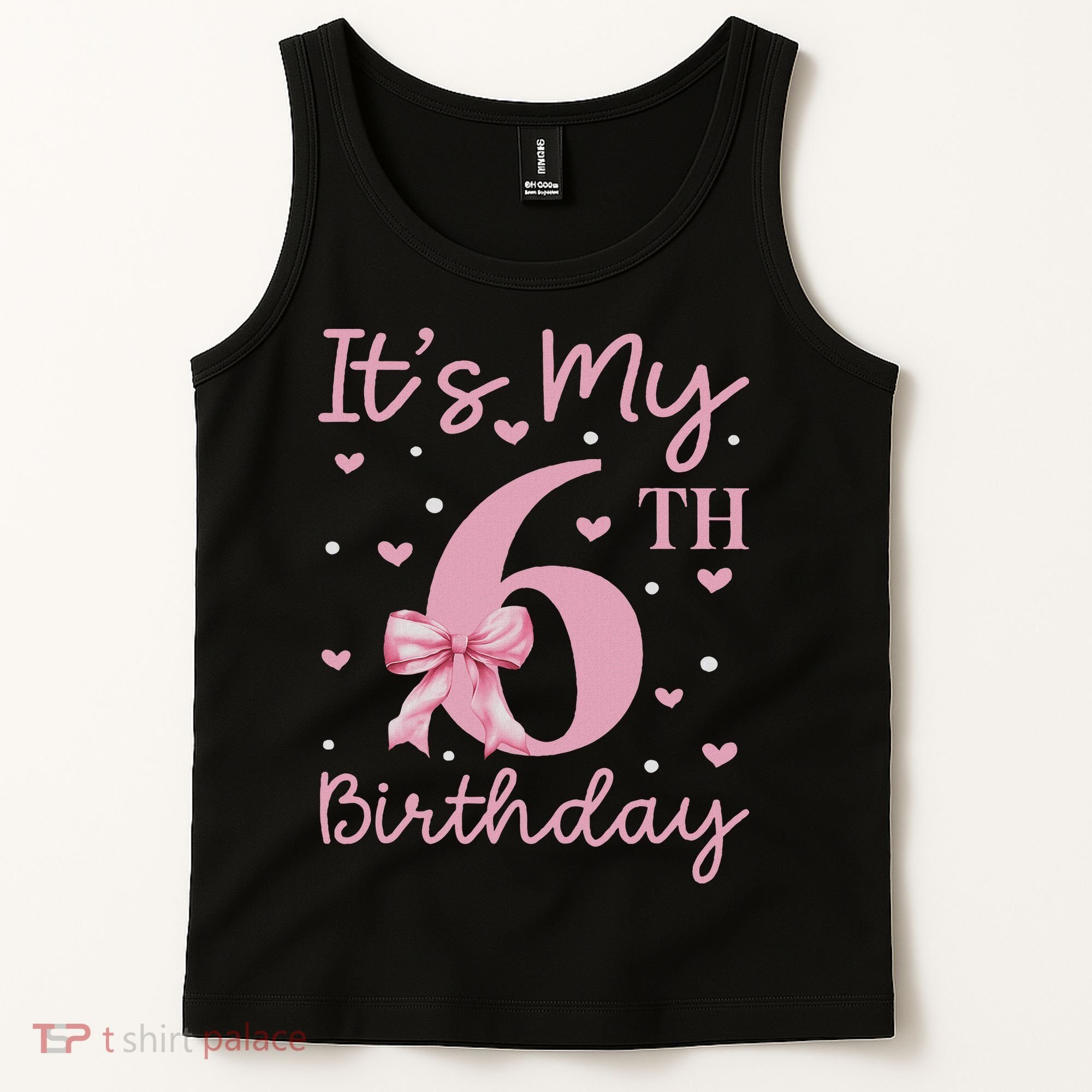 It's My 6th Birthday Girl Coquette Bow 6 Years Old Tank Top