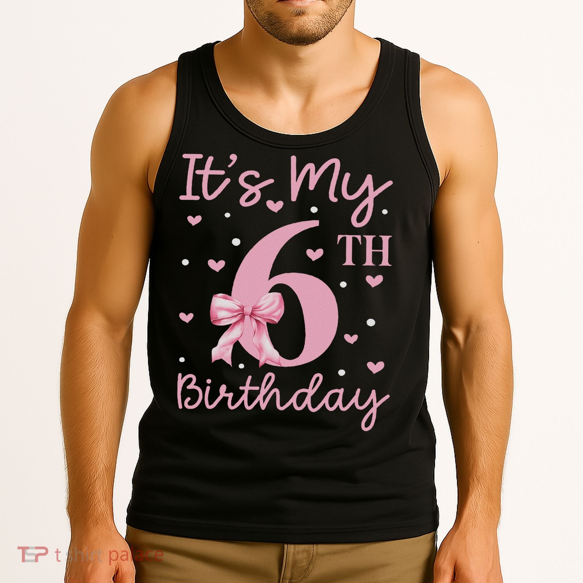 It's My 6th Birthday Girl Coquette Bow 6 Years Old Tank Top