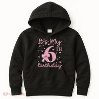 It's My 6th Birthday Girl Coquette Bow 6 Years Old Kids Hoodie thumb 0
