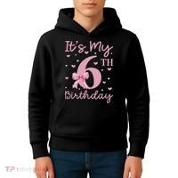It's My 6th Birthday Girl Coquette Bow 6 Years Old Kids Hoodie thumb 4