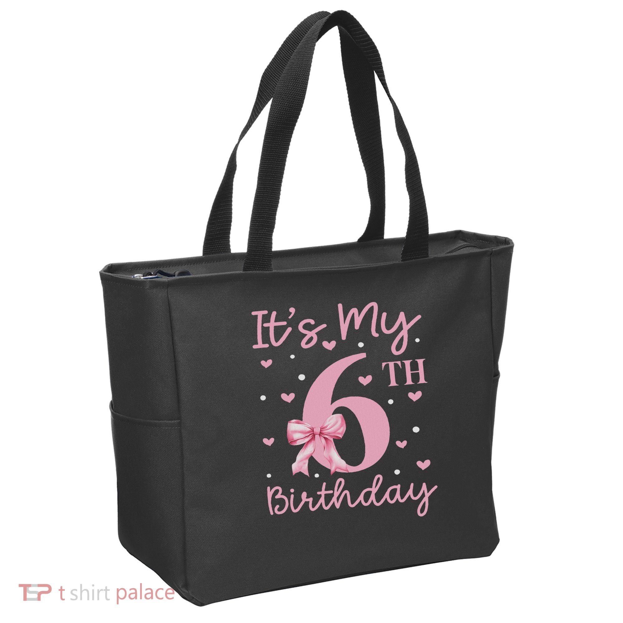 It's My 6th Birthday Girl Coquette Bow 6 Years Old Tote Bag