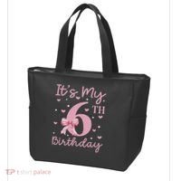 It's My 6th Birthday Girl Coquette Bow 6 Years Old Tote Bag thumb 3