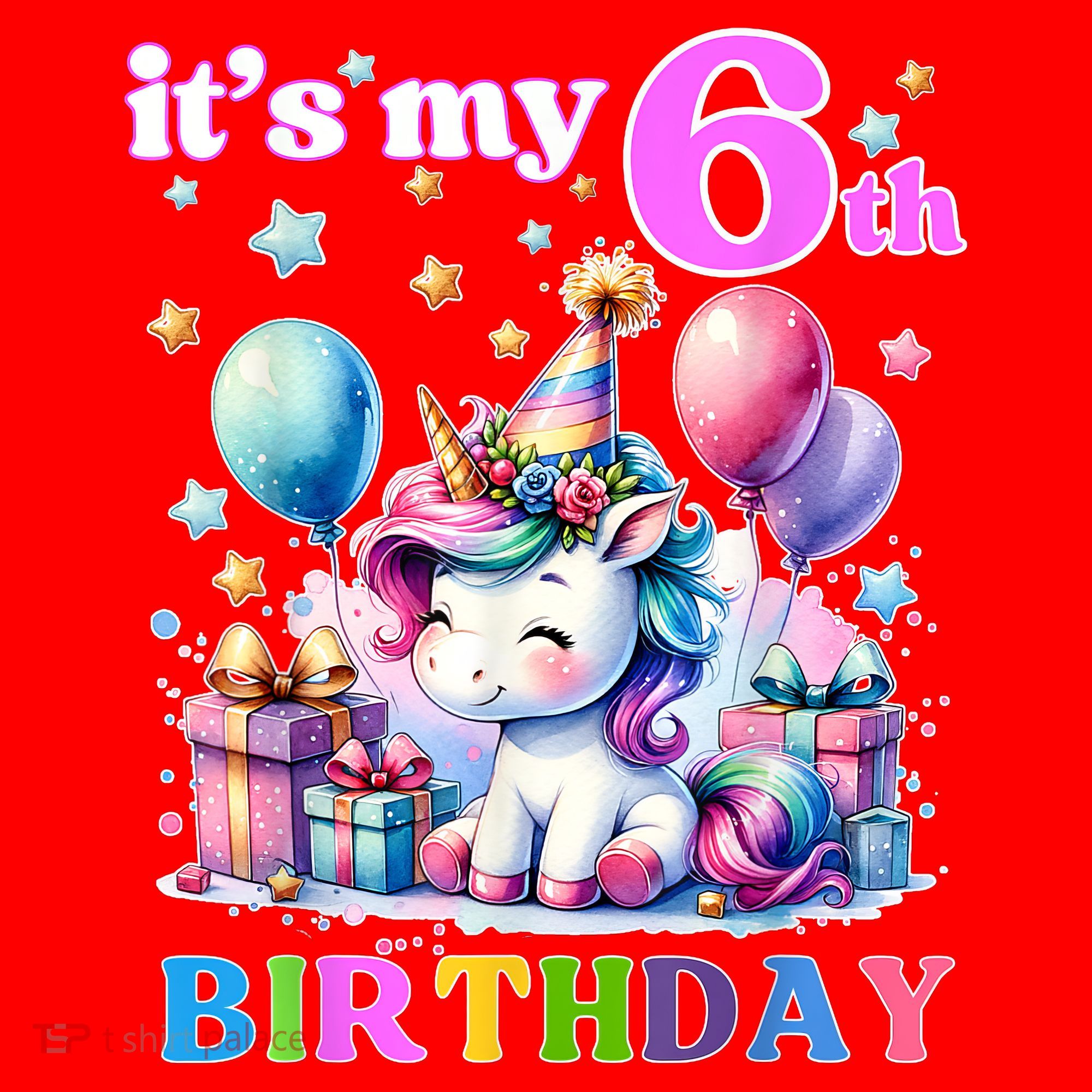 It's My 6th Birthday - 6th Birthday  Santa Hat