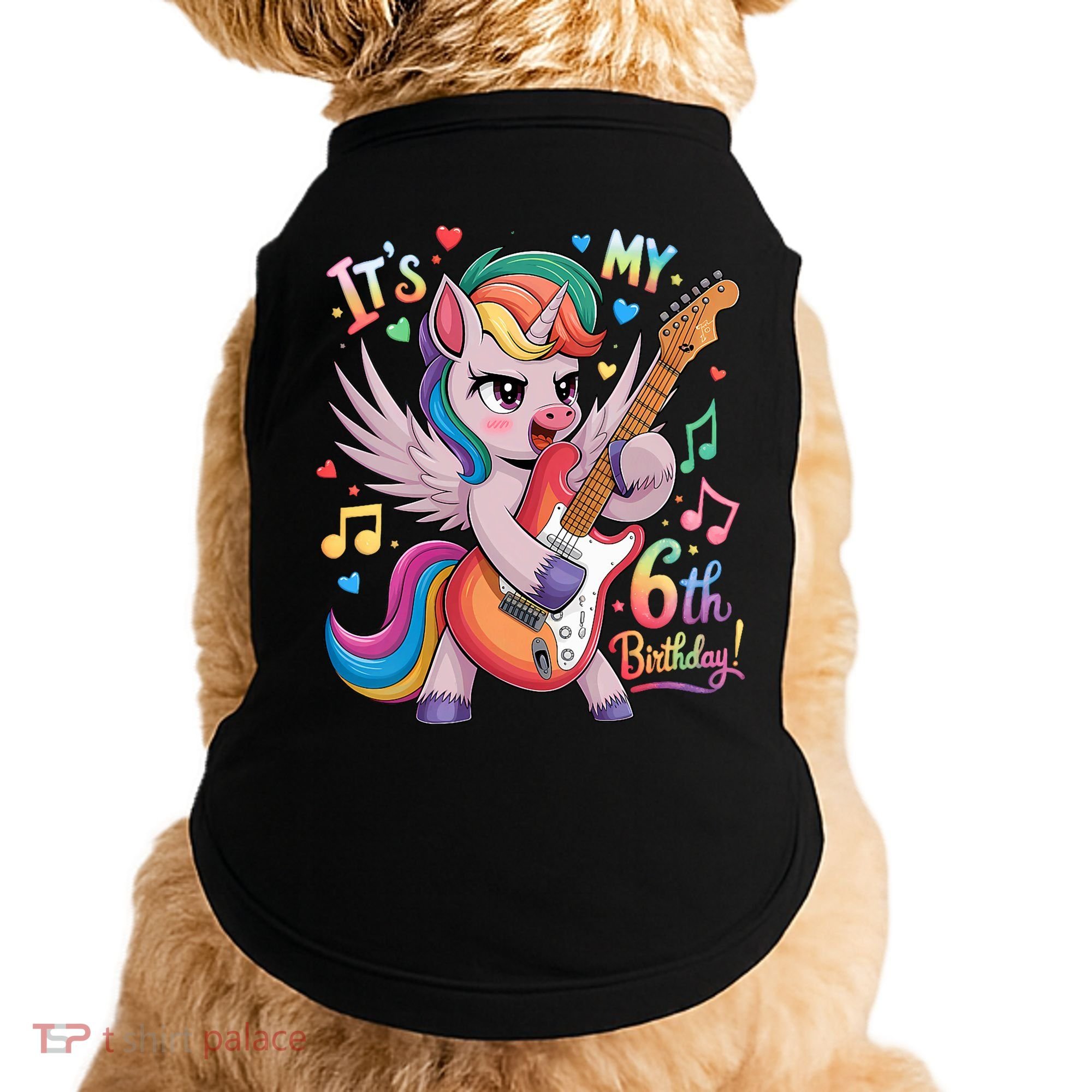 Its My 6th Birthday Punk Unicorn Rock Star 6 Years Old Doggie Tank