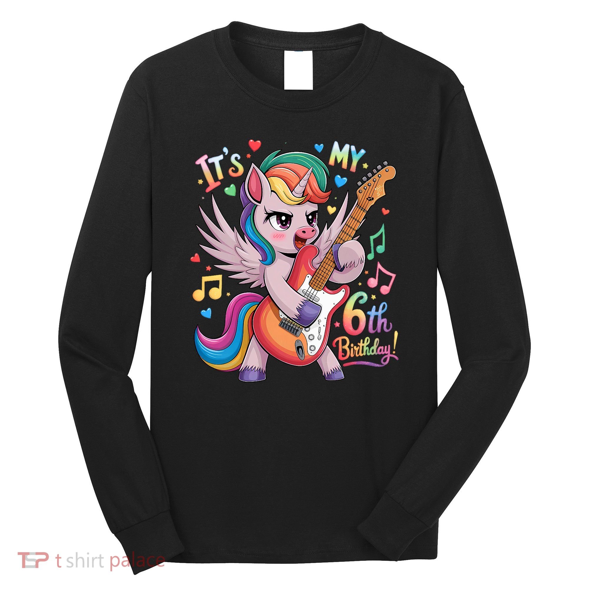 Its My 6th Birthday Punk Unicorn Rock Star 6 Years Old Long Sleeve Shirt
