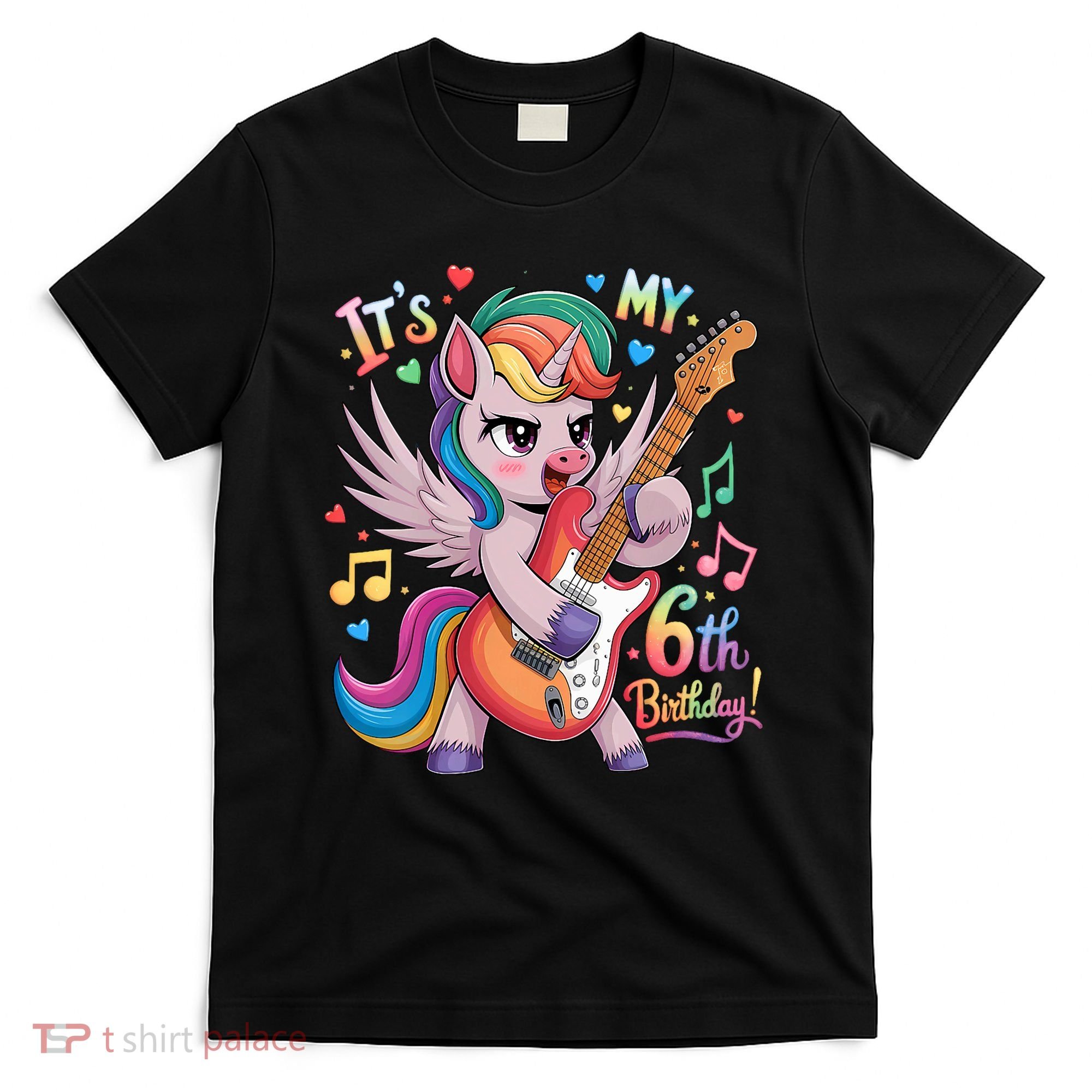 Its My 6th Birthday Punk Unicorn Rock Star 6 Years Old T-Shirt