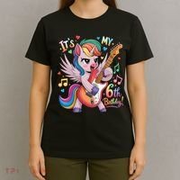 Its My 6th Birthday Punk Unicorn Rock Star 6 Years Old T-Shirt thumb 4