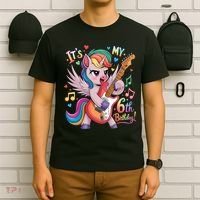 Its My 6th Birthday Punk Unicorn Rock Star 6 Years Old T-Shirt thumb 6