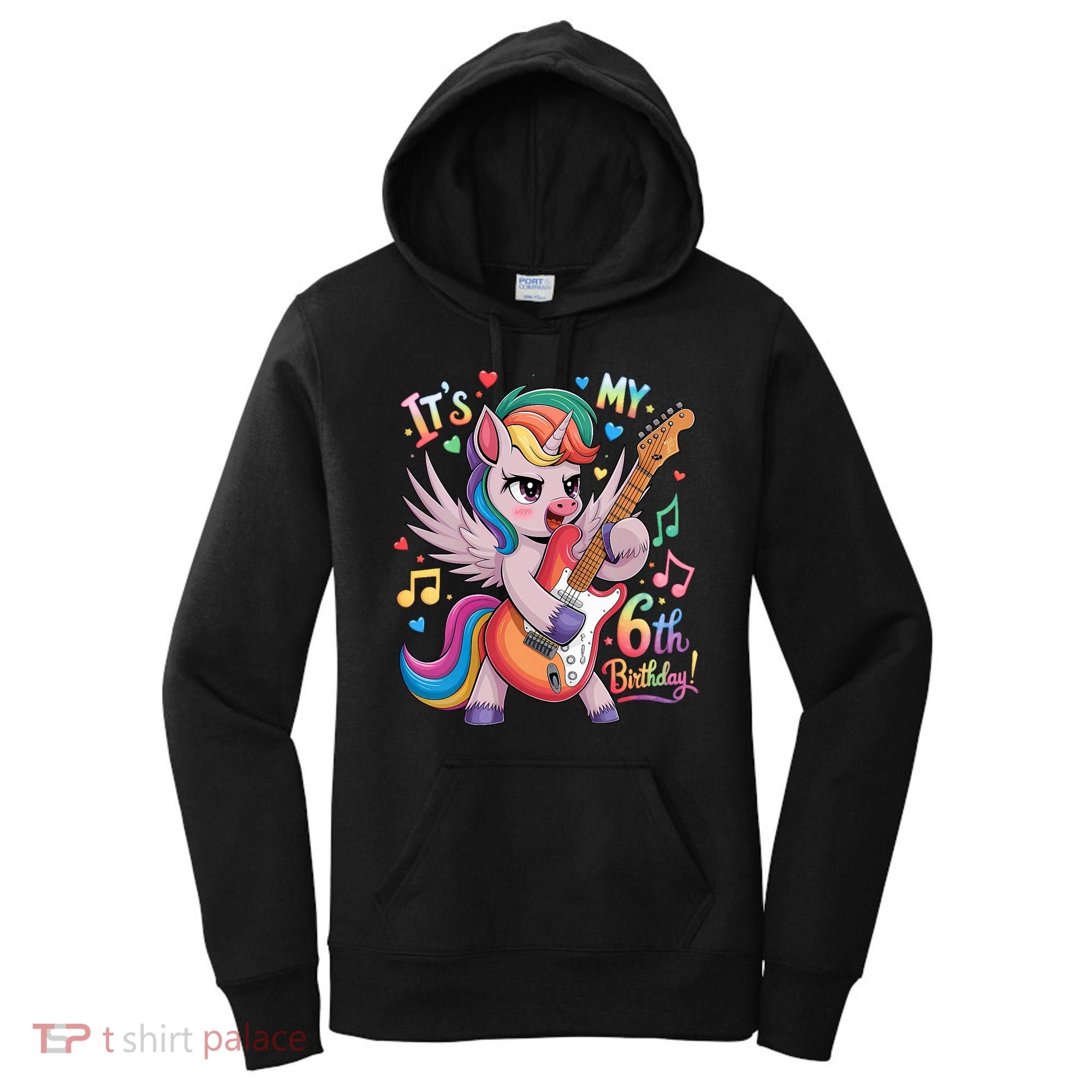 Its My 6th Birthday Punk Unicorn Rock Star 6 Years Old Women's Hoodie