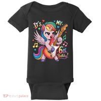 Its My 6th Birthday Punk Unicorn Rock Star 6 Years Old Baby Bodysuit thumb 0