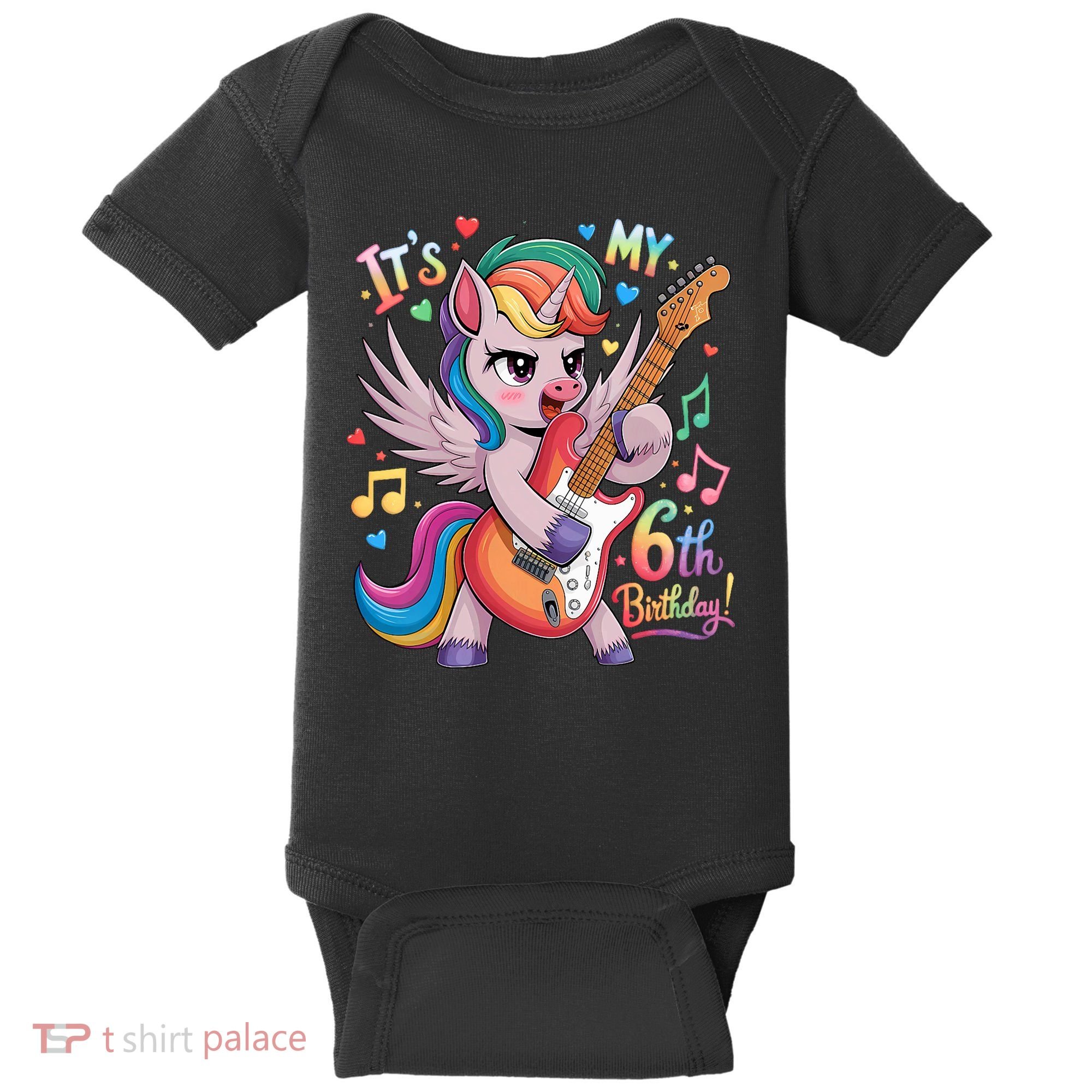 Its My 6th Birthday Punk Unicorn Rock Star 6 Years Old Baby Bodysuit