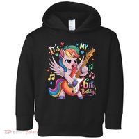 Its My 6th Birthday Punk Unicorn Rock Star 6 Years Old Toddler Hoodie thumb 0