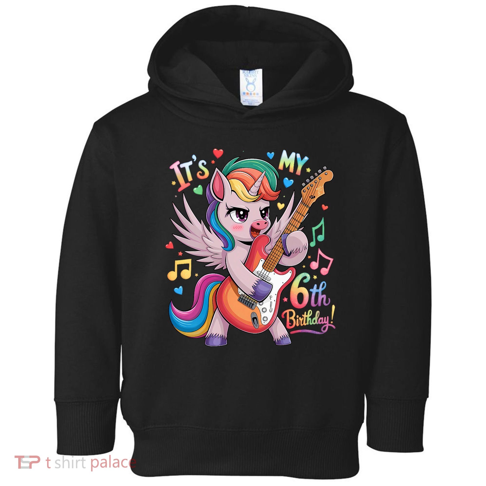 Its My 6th Birthday Punk Unicorn Rock Star 6 Years Old Toddler Hoodie