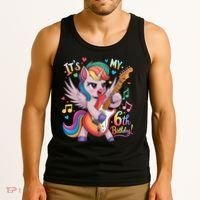 Its My 6th Birthday Punk Unicorn Rock Star 6 Years Old Tank Top thumb 3