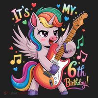 Its My 6th Birthday Punk Unicorn Rock Star 6 Years Old Golf Towel thumb 3
