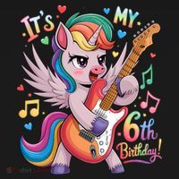 Its My 6th Birthday Punk Unicorn Rock Star 6 Years Old Visor thumb 3