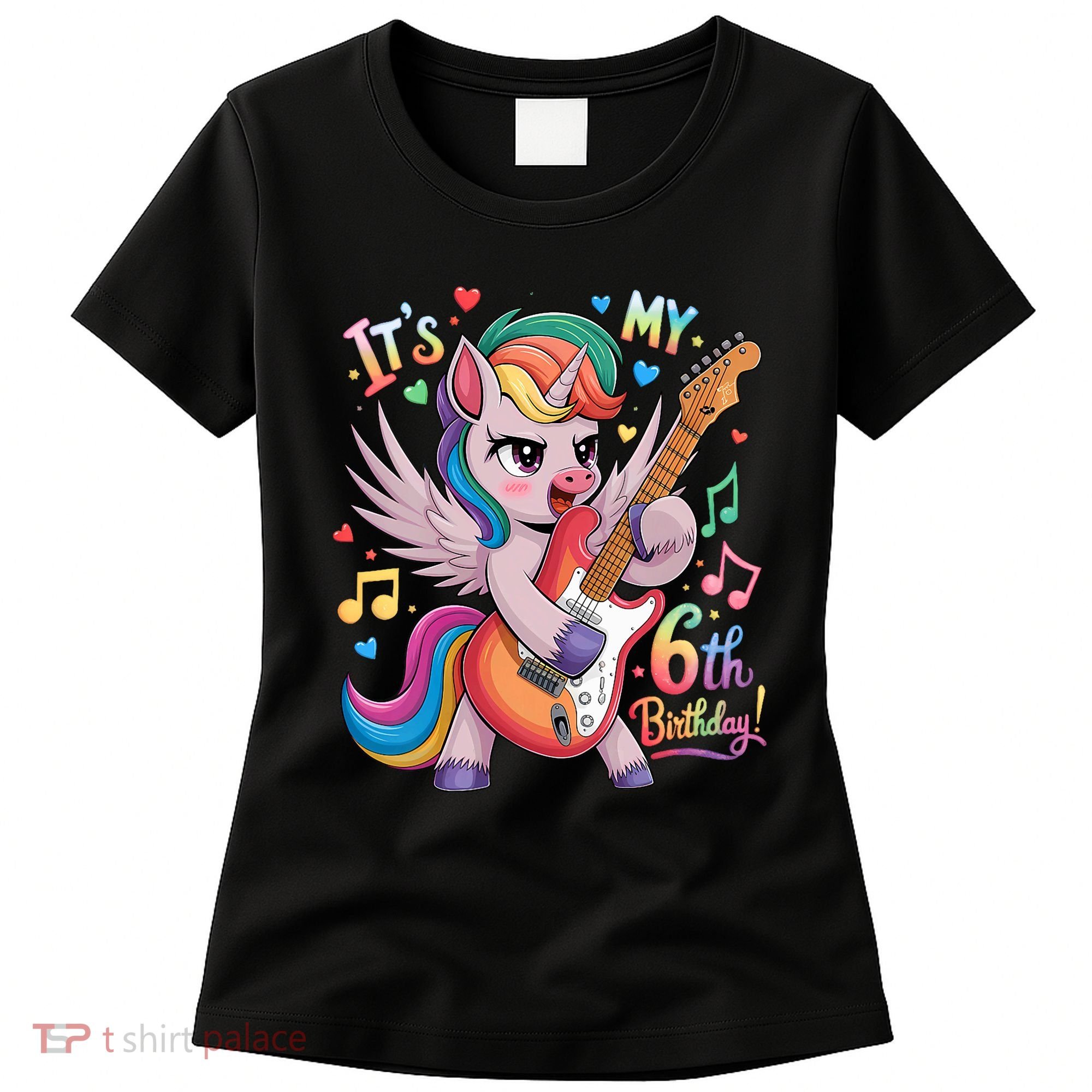 Its My 6th Birthday Punk Unicorn Rock Star 6 Years Old Women's T-Shirt