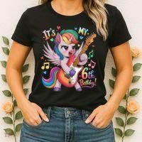 Its My 6th Birthday Punk Unicorn Rock Star 6 Years Old Women's T-Shirt thumb 2