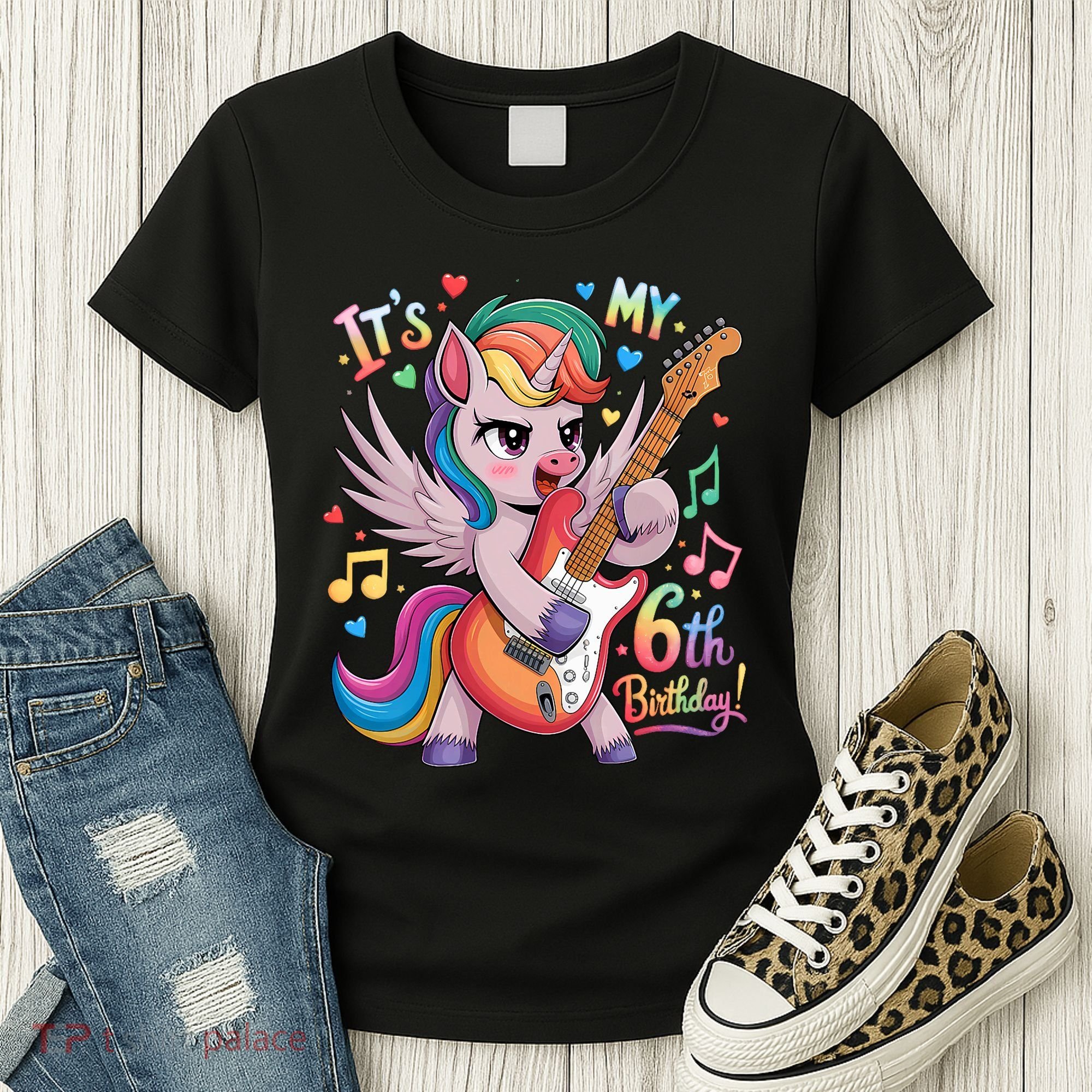 Its My 6th Birthday Punk Unicorn Rock Star 6 Years Old Women's T-Shirt