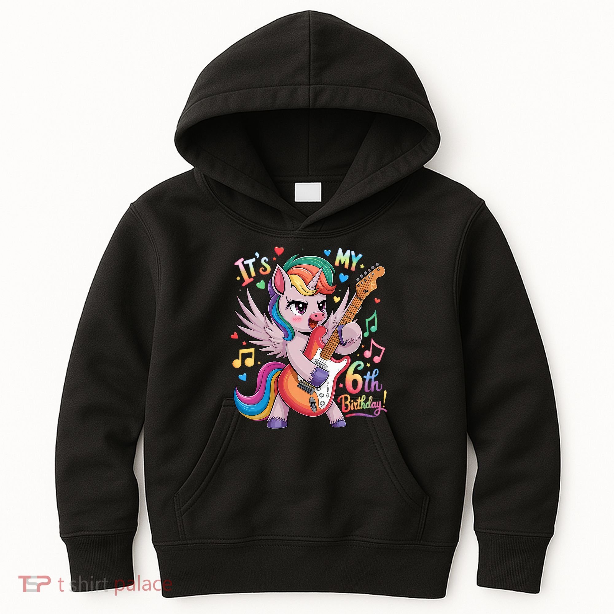 Its My 6th Birthday Punk Unicorn Rock Star 6 Years Old Kids Hoodie