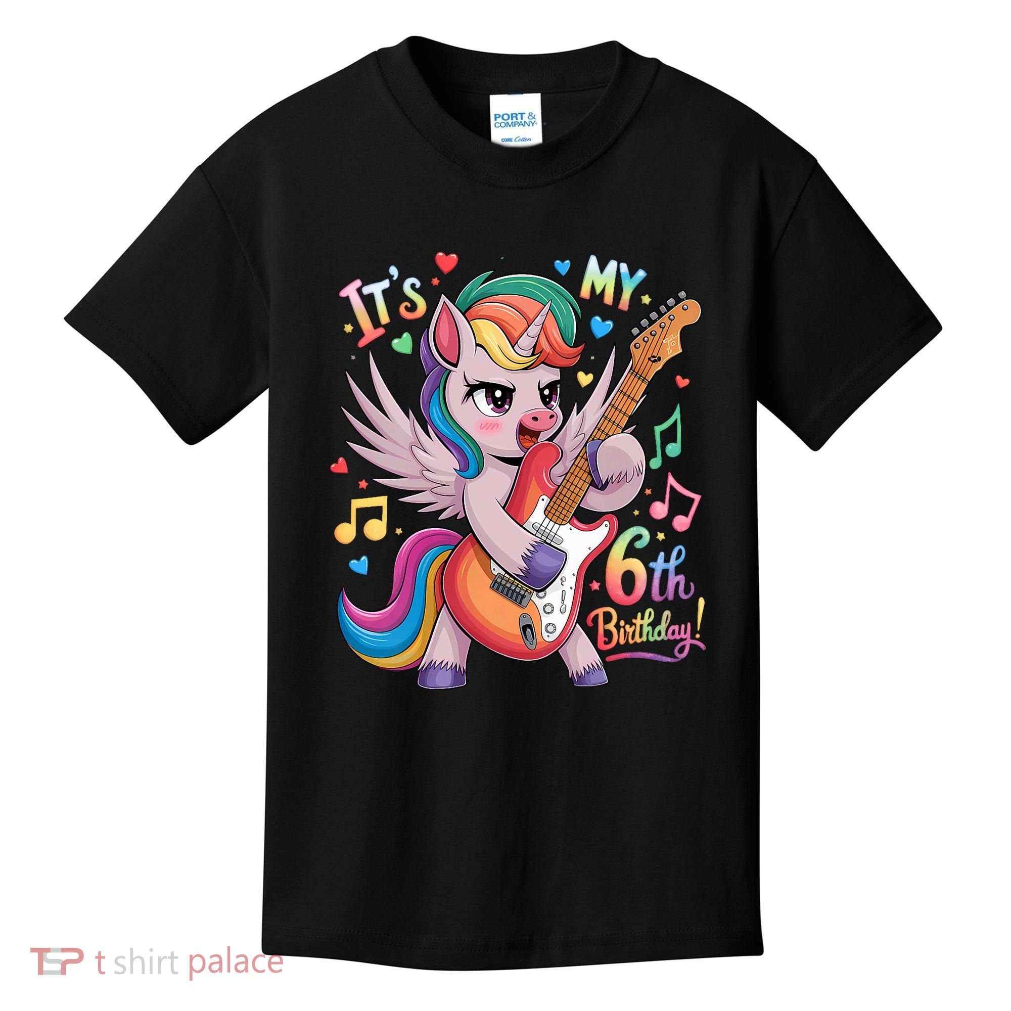 Its My 6th Birthday Punk Unicorn Rock Star 6 Years Old Kids T-Shirt