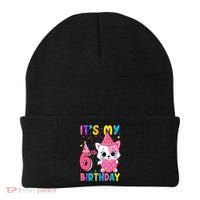 It's My 6th Birthday Girl Funny Cat Birthday 6 Year Old Beanie thumb 0