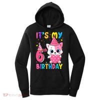 It's My 6th Birthday Girl Funny Cat Birthday 6 Year Old Women's Hoodie thumb 0