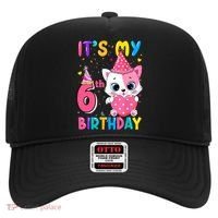 It's My 6th Birthday Girl Funny Cat Birthday 6 Year Old Hat thumb 0