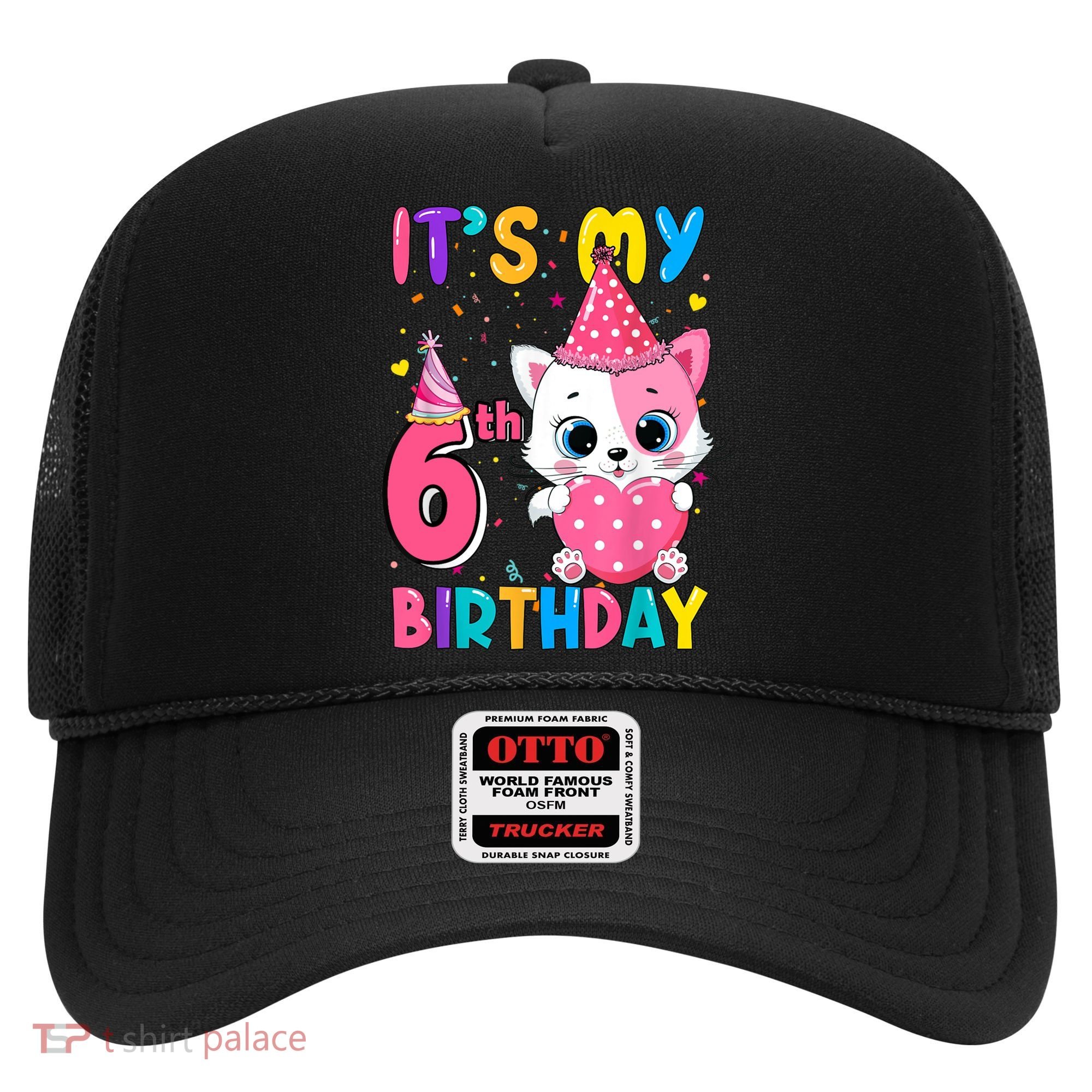 It's My 6th Birthday Girl Funny Cat Birthday 6 Year Old Hat