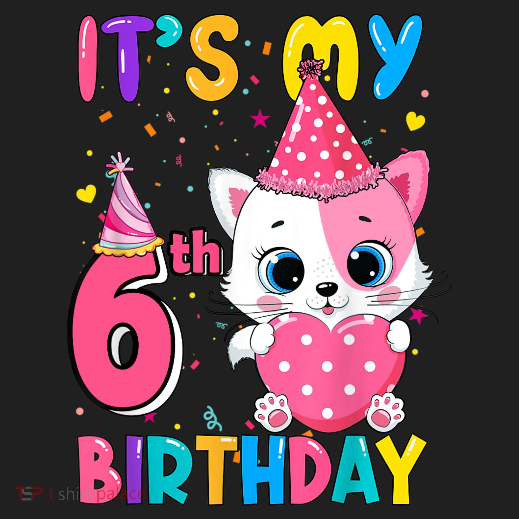 It's My 6th Birthday Girl Funny Cat Birthday 6 Year Old Hat