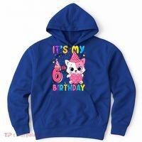 It's My 6th Birthday Girl Funny Cat Birthday 6 Year Old Hoodie thumb 0