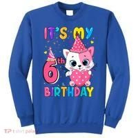 It's My 6th Birthday Girl Funny Cat Birthday 6 Year Old Sweatshirt thumb 0
