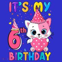 It's My 6th Birthday Girl Funny Cat Birthday 6 Year Old Sweatshirt thumb 3