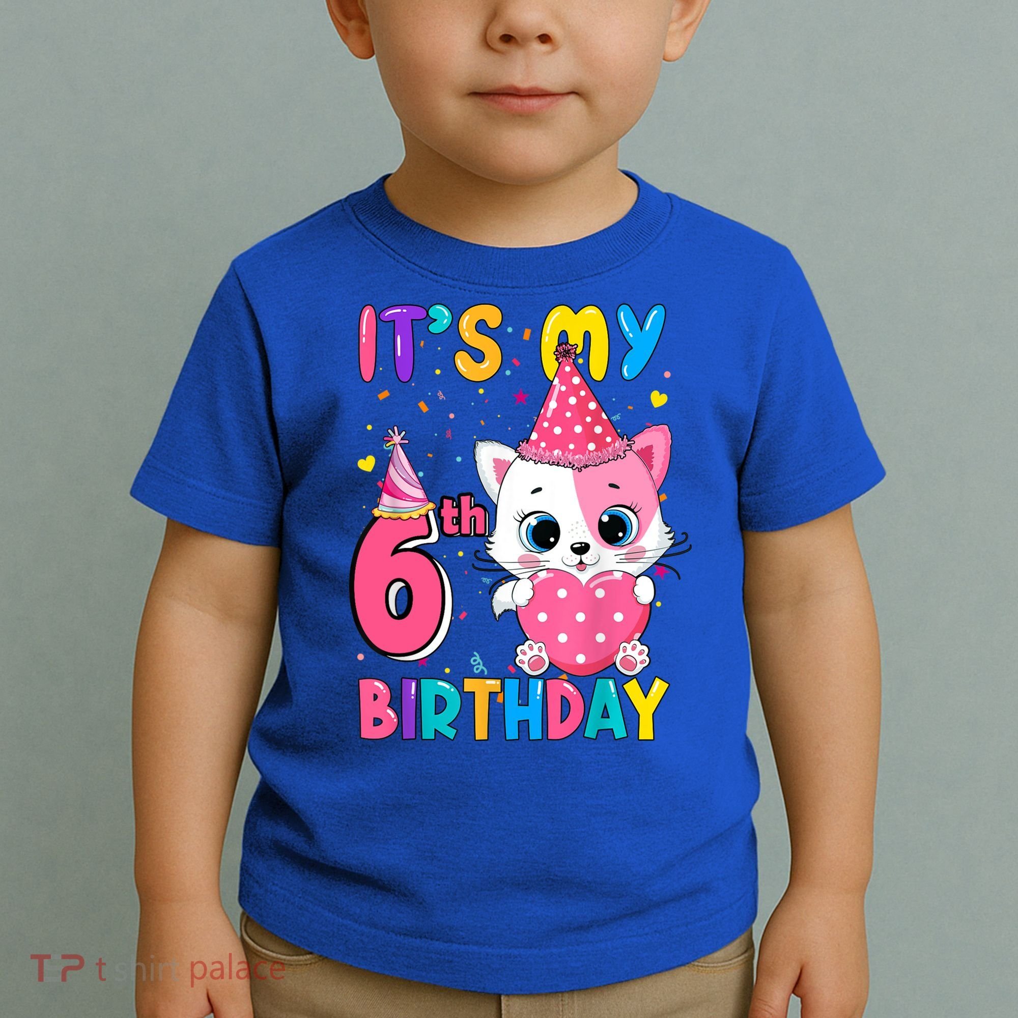 It's My 6th Birthday Girl Funny Cat Birthday 6 Year Old Toddler T-Shirt