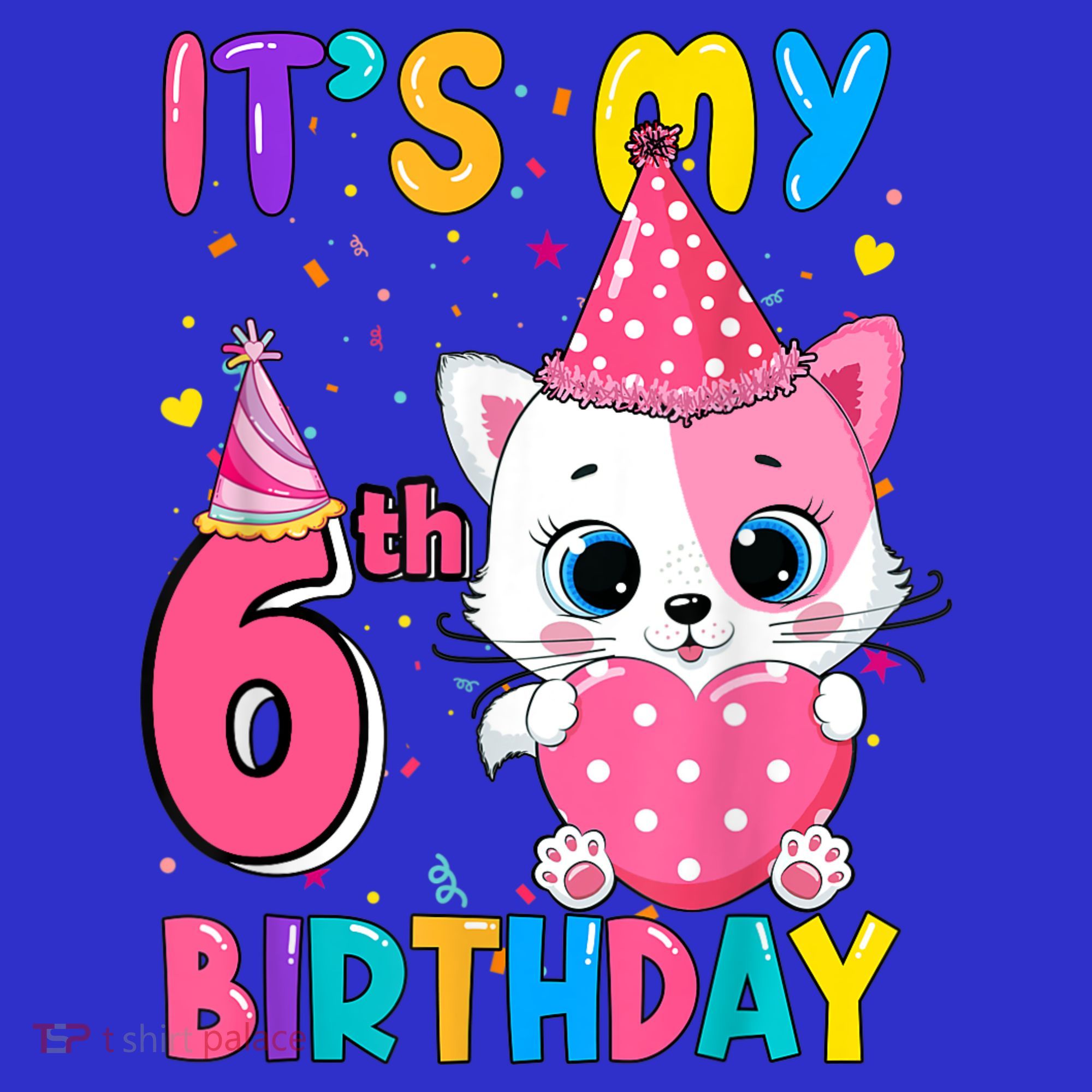 It's My 6th Birthday Girl Funny Cat Birthday 6 Year Old Kids Sweatshirt
