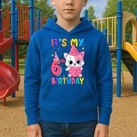 It's My 6th Birthday Girl Funny Cat Birthday 6 Year Old Kids Hoodie thumb 2