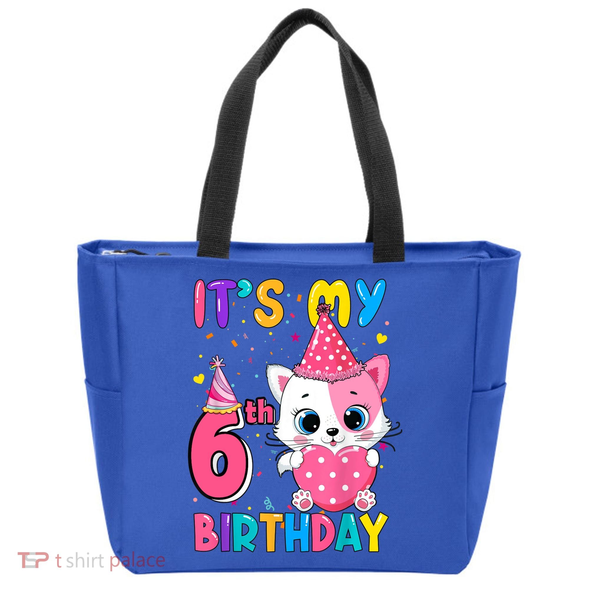 It's My 6th Birthday Girl Funny Cat Birthday 6 Year Old Tote Bag