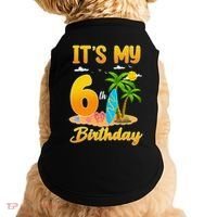 ItS My 6th Birthday Surfing Beach Theme 6 Year Old Doggie Tank thumb 0